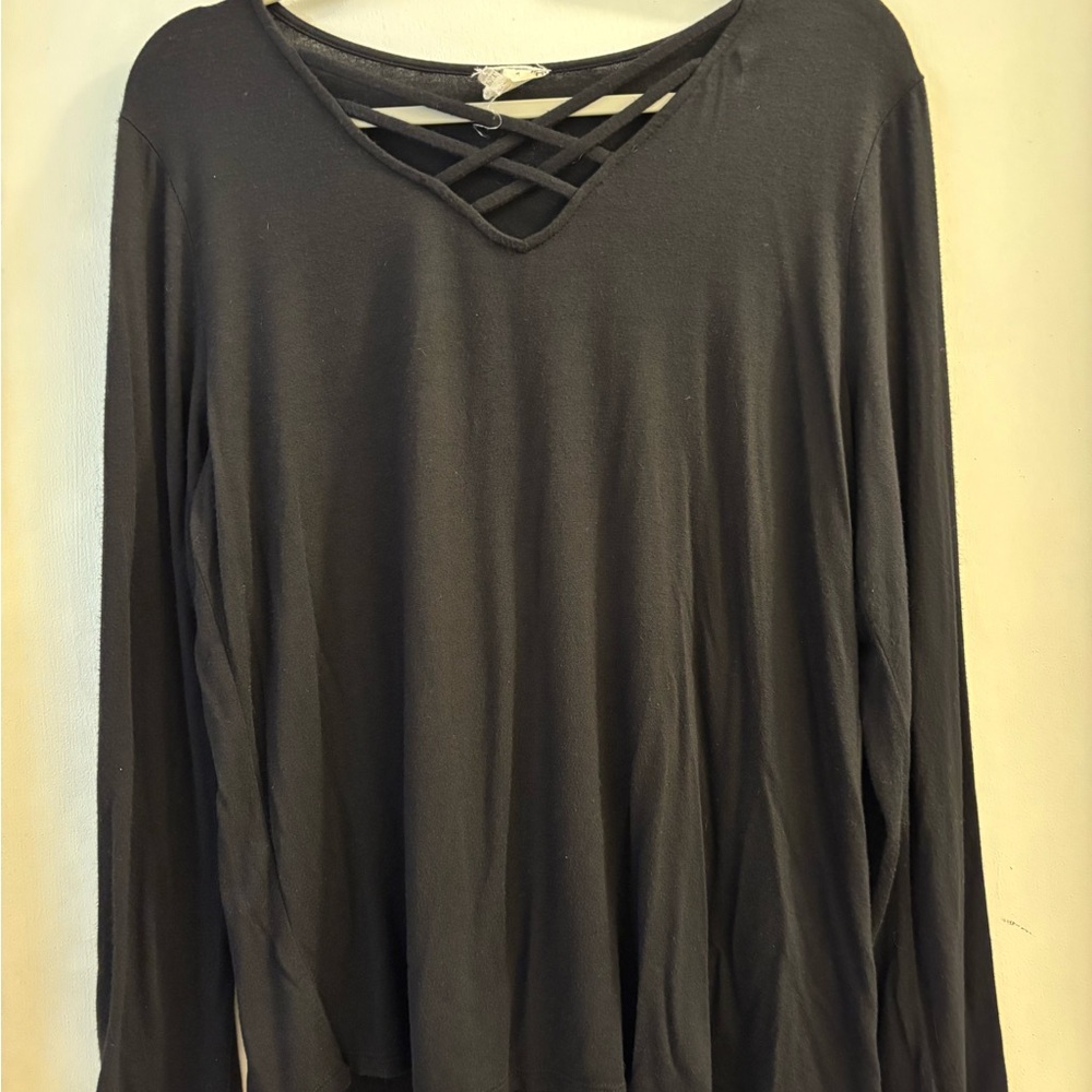 Long Sleeve Cut Out Blouse